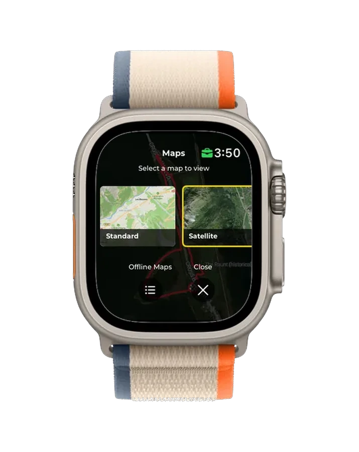 HiiKER map picker on Apple Watch